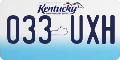 KY license plate 033UXH
