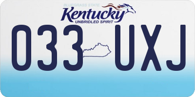 KY license plate 033UXJ