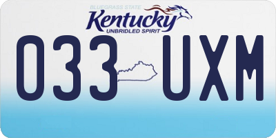 KY license plate 033UXM