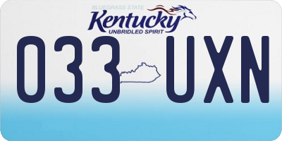 KY license plate 033UXN
