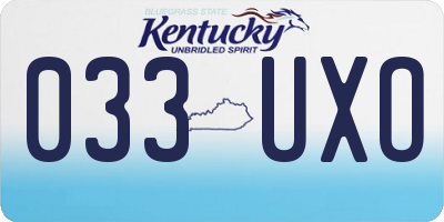 KY license plate 033UXO