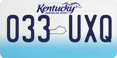 KY license plate 033UXQ