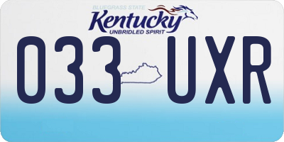KY license plate 033UXR