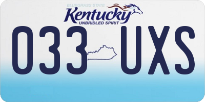 KY license plate 033UXS