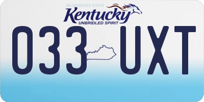 KY license plate 033UXT