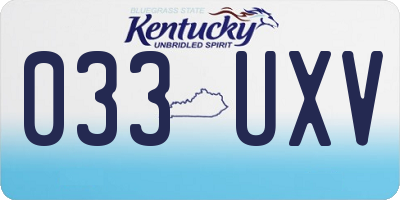 KY license plate 033UXV