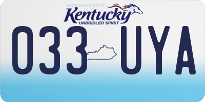 KY license plate 033UYA
