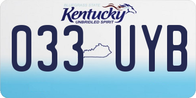 KY license plate 033UYB
