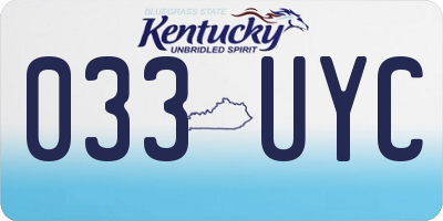 KY license plate 033UYC