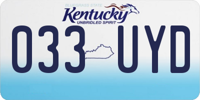 KY license plate 033UYD