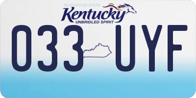 KY license plate 033UYF