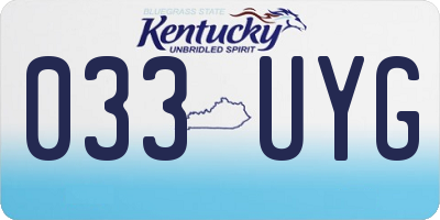 KY license plate 033UYG