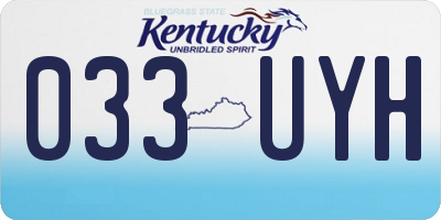KY license plate 033UYH