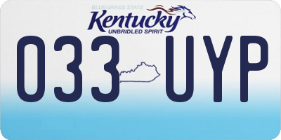 KY license plate 033UYP