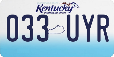 KY license plate 033UYR