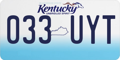 KY license plate 033UYT