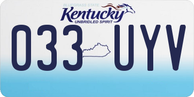 KY license plate 033UYV