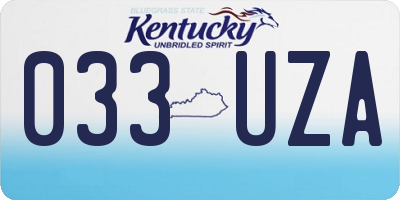 KY license plate 033UZA