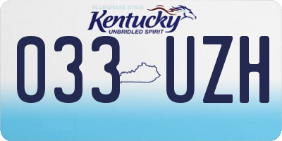 KY license plate 033UZH