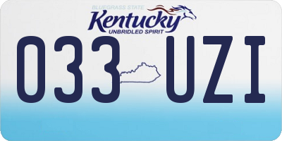 KY license plate 033UZI
