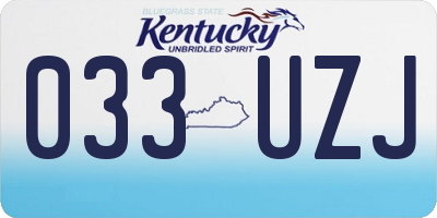 KY license plate 033UZJ