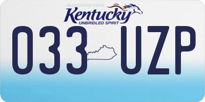 KY license plate 033UZP