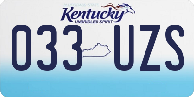 KY license plate 033UZS