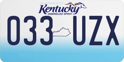 KY license plate 033UZX