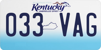KY license plate 033VAG