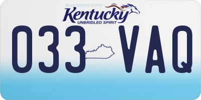 KY license plate 033VAQ