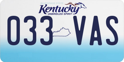 KY license plate 033VAS