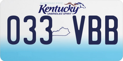 KY license plate 033VBB