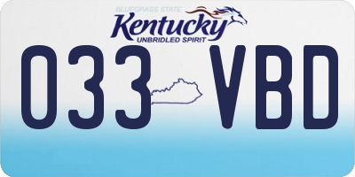 KY license plate 033VBD