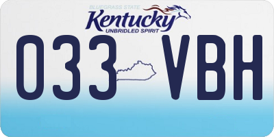 KY license plate 033VBH