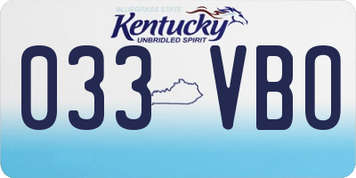 KY license plate 033VBO