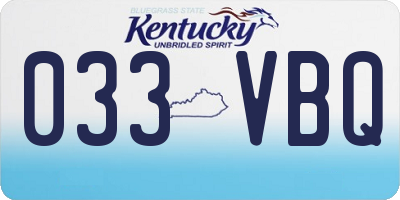 KY license plate 033VBQ