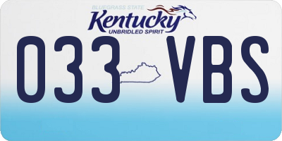 KY license plate 033VBS