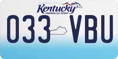 KY license plate 033VBU