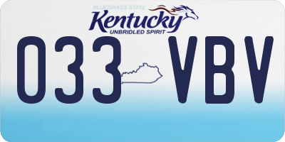 KY license plate 033VBV