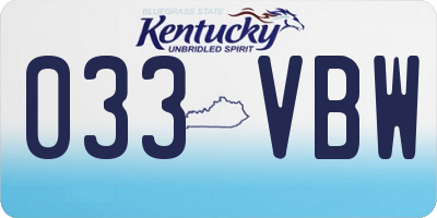KY license plate 033VBW