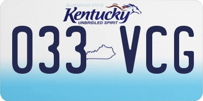 KY license plate 033VCG