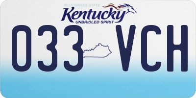 KY license plate 033VCH