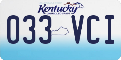 KY license plate 033VCI