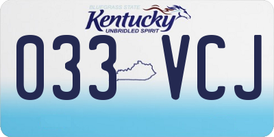 KY license plate 033VCJ