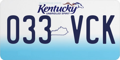 KY license plate 033VCK