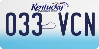KY license plate 033VCN
