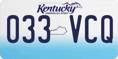 KY license plate 033VCQ