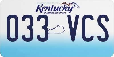 KY license plate 033VCS