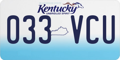 KY license plate 033VCU