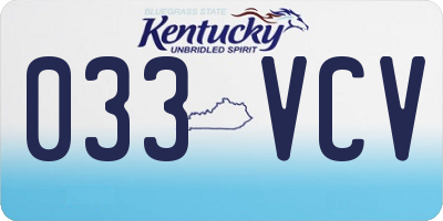 KY license plate 033VCV